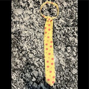 MUSTARD PIE BOYS TIE EASTER SPRING SUMMER UNISEX YELLOW FLORAL POLKADOT BOW SASH